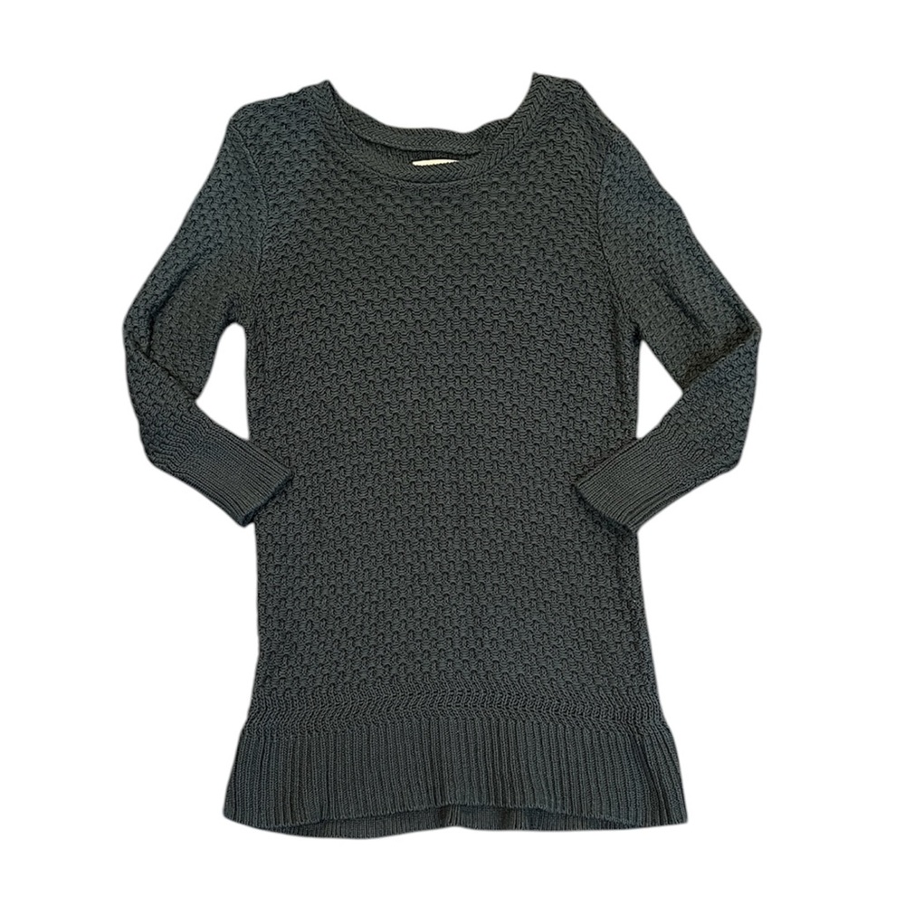 Loft Green Woven Long Sweater Size Medium